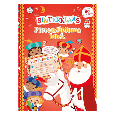Livre de diplôme Sinterklaas Pete des éditeurs Rebo avec autocollants