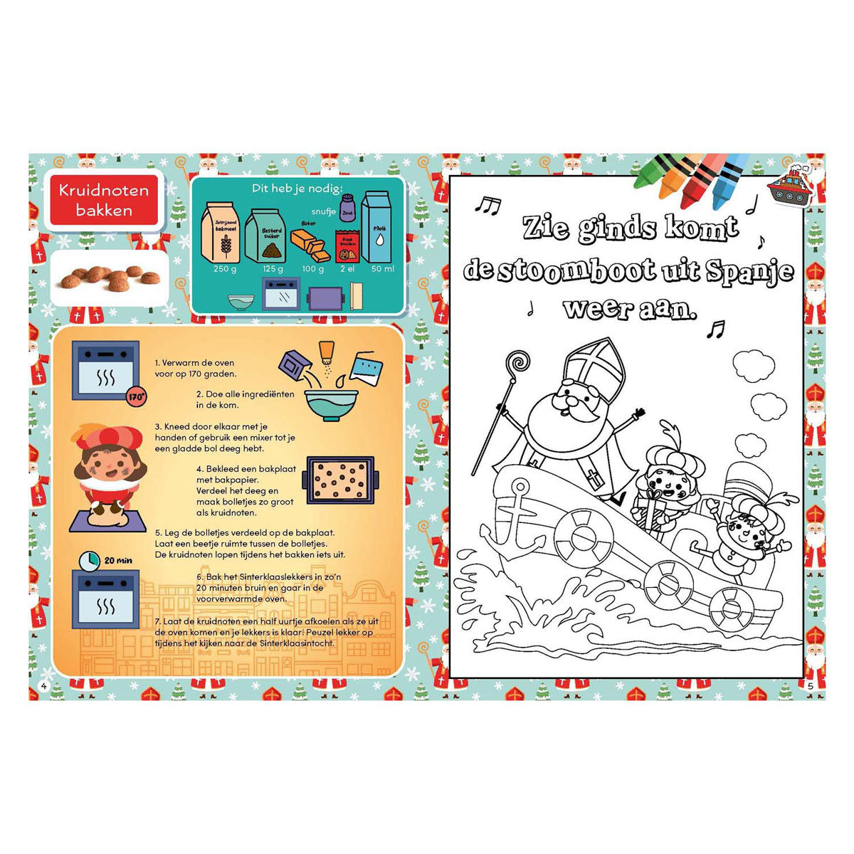 Livre de diplôme Sinterklaas Pete des éditeurs Rebo avec autocollants