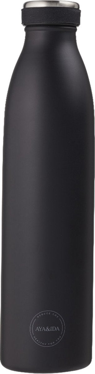 Aya ida - gourde - thermos - bouteille d'eau - 750ml - noir mat
