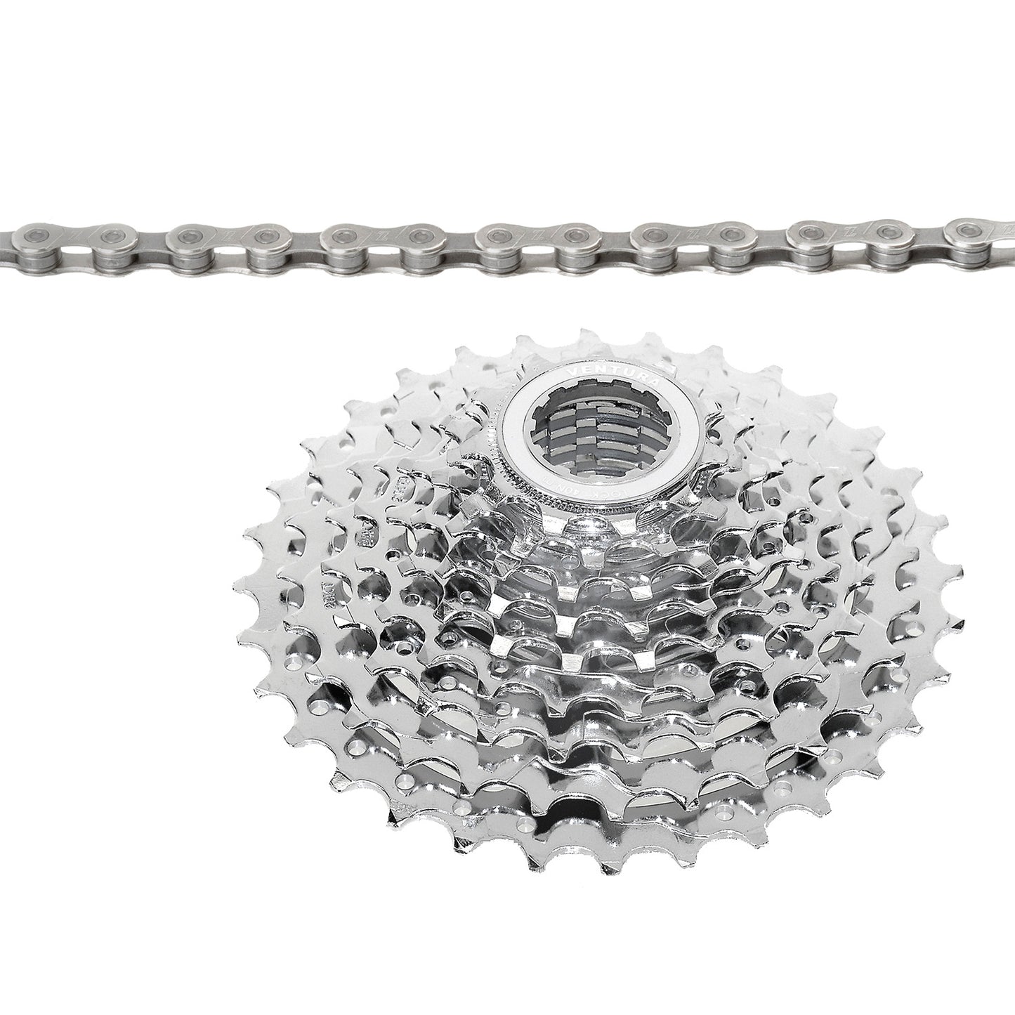 Cassette de set Ventura + collier 9s 11-32T argent