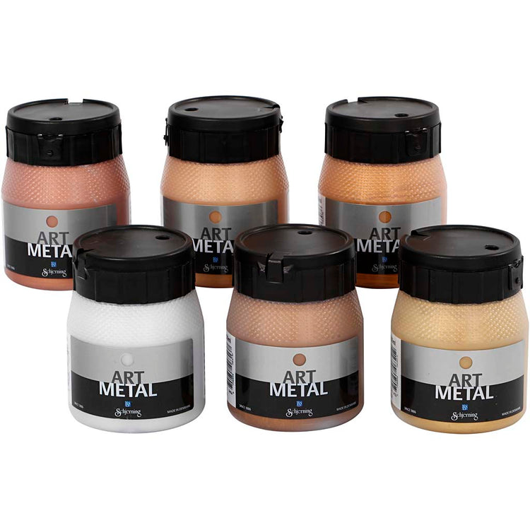 Peinture hobby Schjerning métallisée, taille 5102, 5104, 5106, 5108, 5109, 5110, couleurs métallisées, 6x250 ml 1 boîte