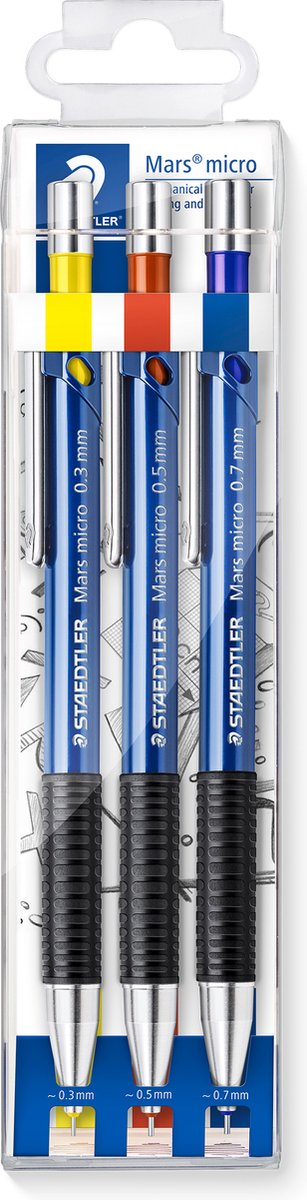 Staedtler - porte-mine mars micro fin - set 0.3-0.5-0.7