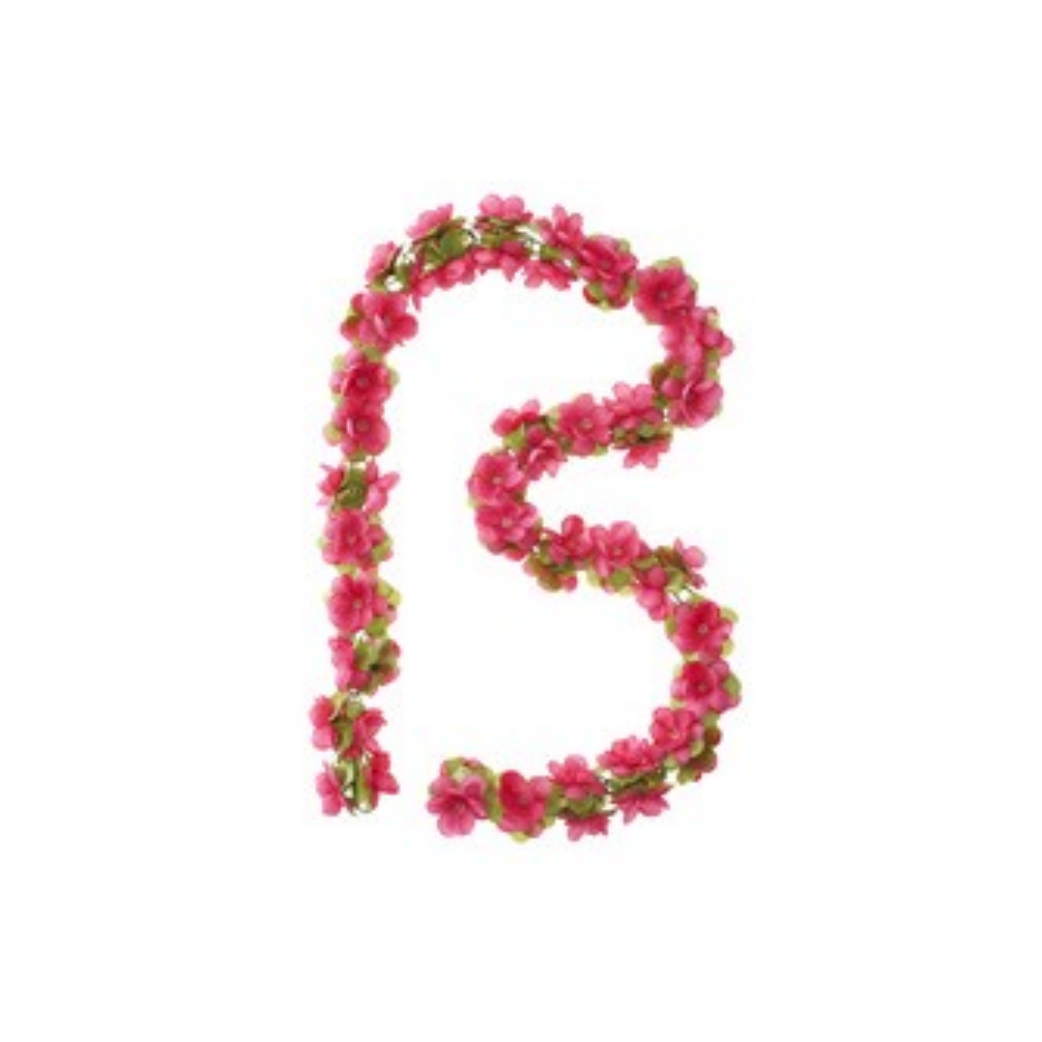 Guirlande de fleurs de basilic - brin de fleurs - fuchsia