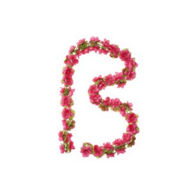 Guirlande de fleurs de basilic - brin de fleurs - fuchsia