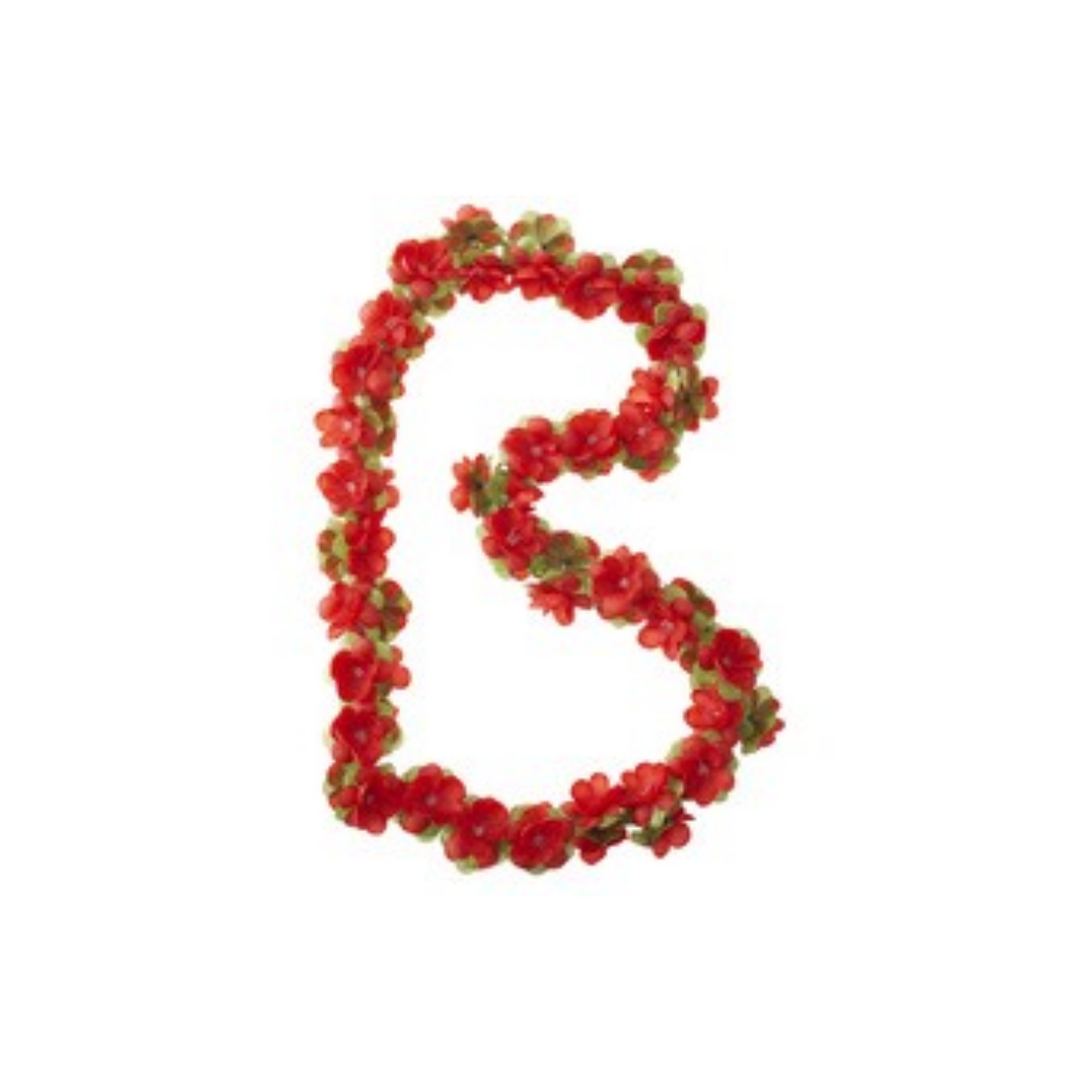 Guirlande de fleurs de basilic - brin de fleurs - rouge