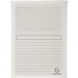 Dossier de tri exacompta 50110e avec fenêtre a4 carton blanc