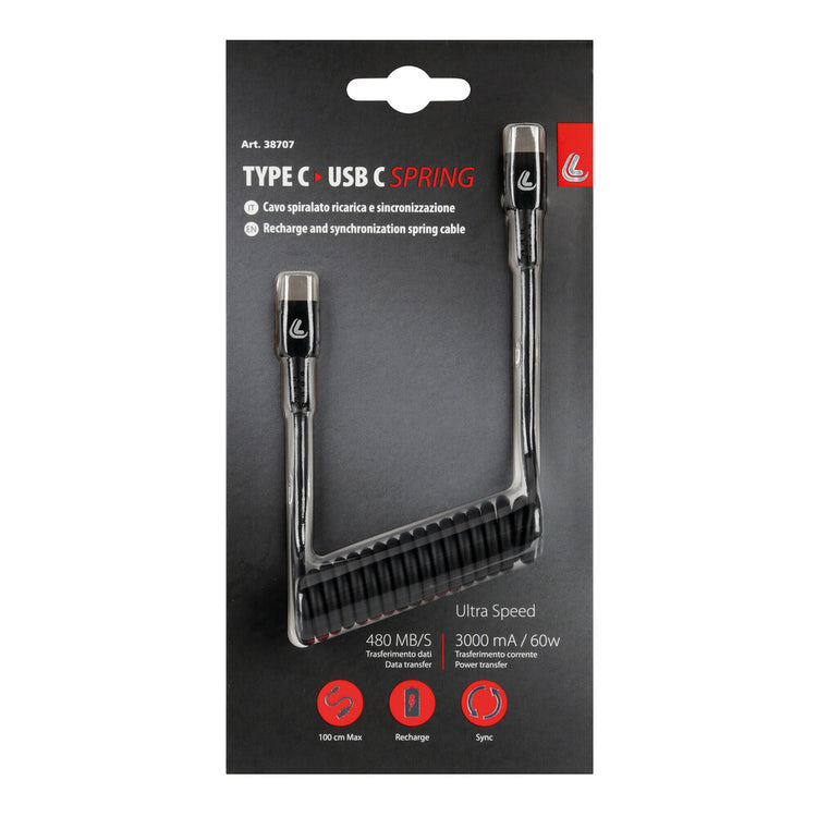Câble de ressort Lampa USB Type-C> Type-C 100 cm