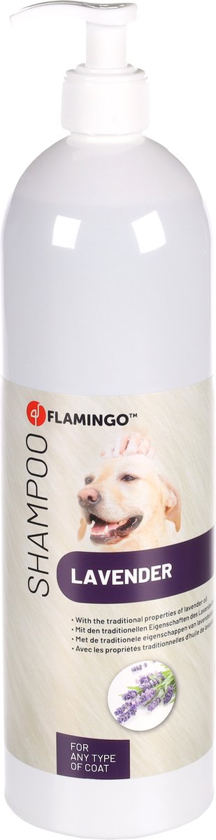 Shampoing pour chien Flamingo lavande – 1l – shampoing rafraîchissant pour chaque type de pelage – antibactérien anti-insectes –
