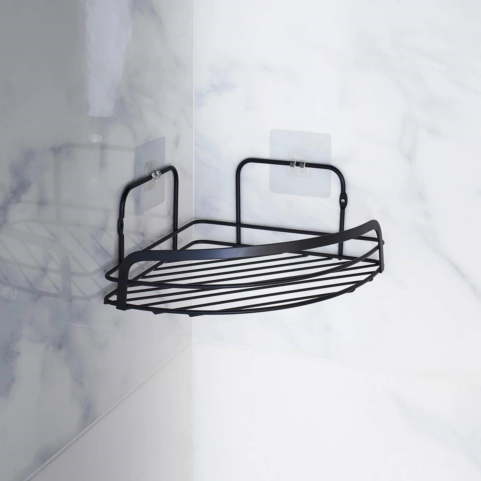 Wicotex étagère d'angle en métal avec 2 bandes adhésives noires