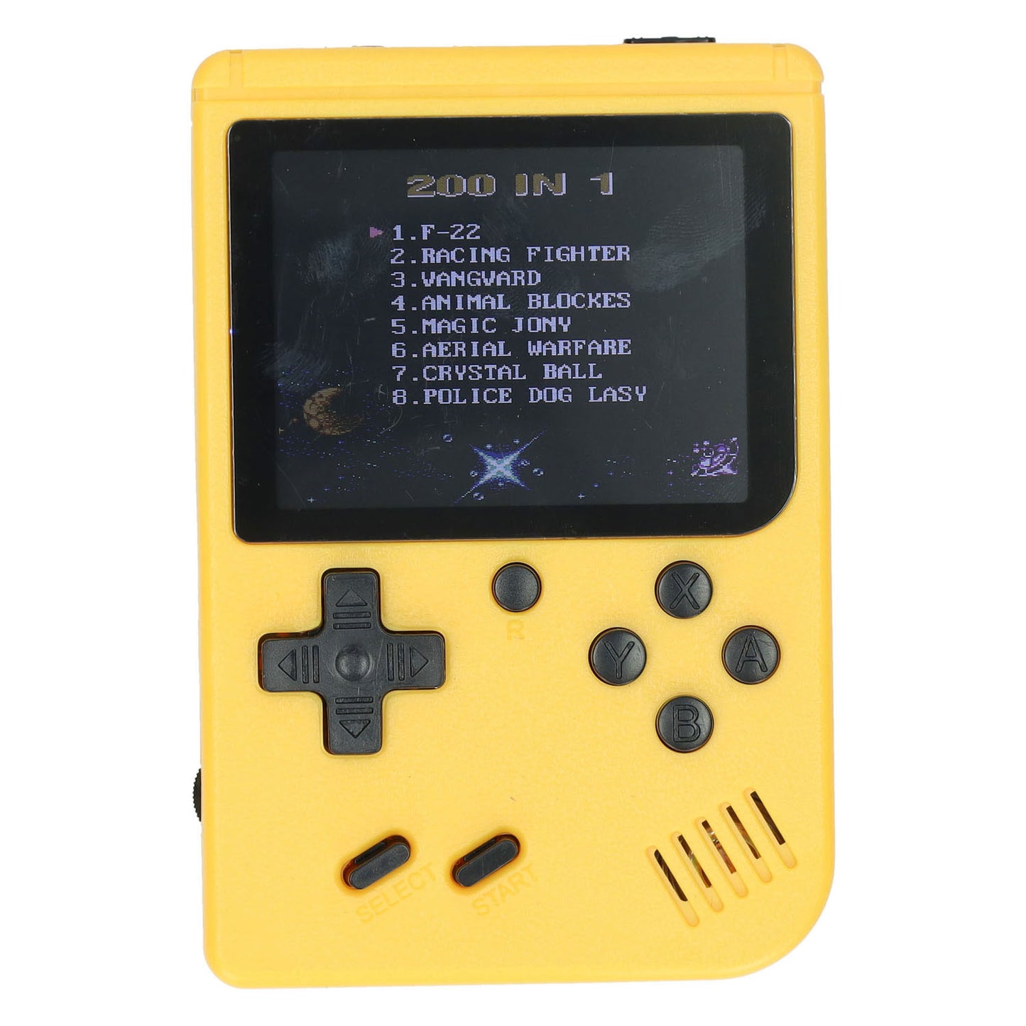 Gamebox - console de jeu portable avec 200 jeux - jaune
