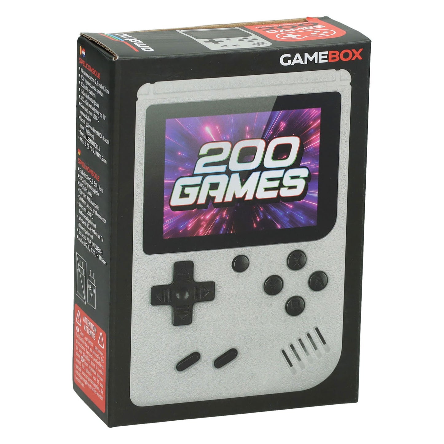 Gamebox - console de jeu portable avec 200 jeux - blanc