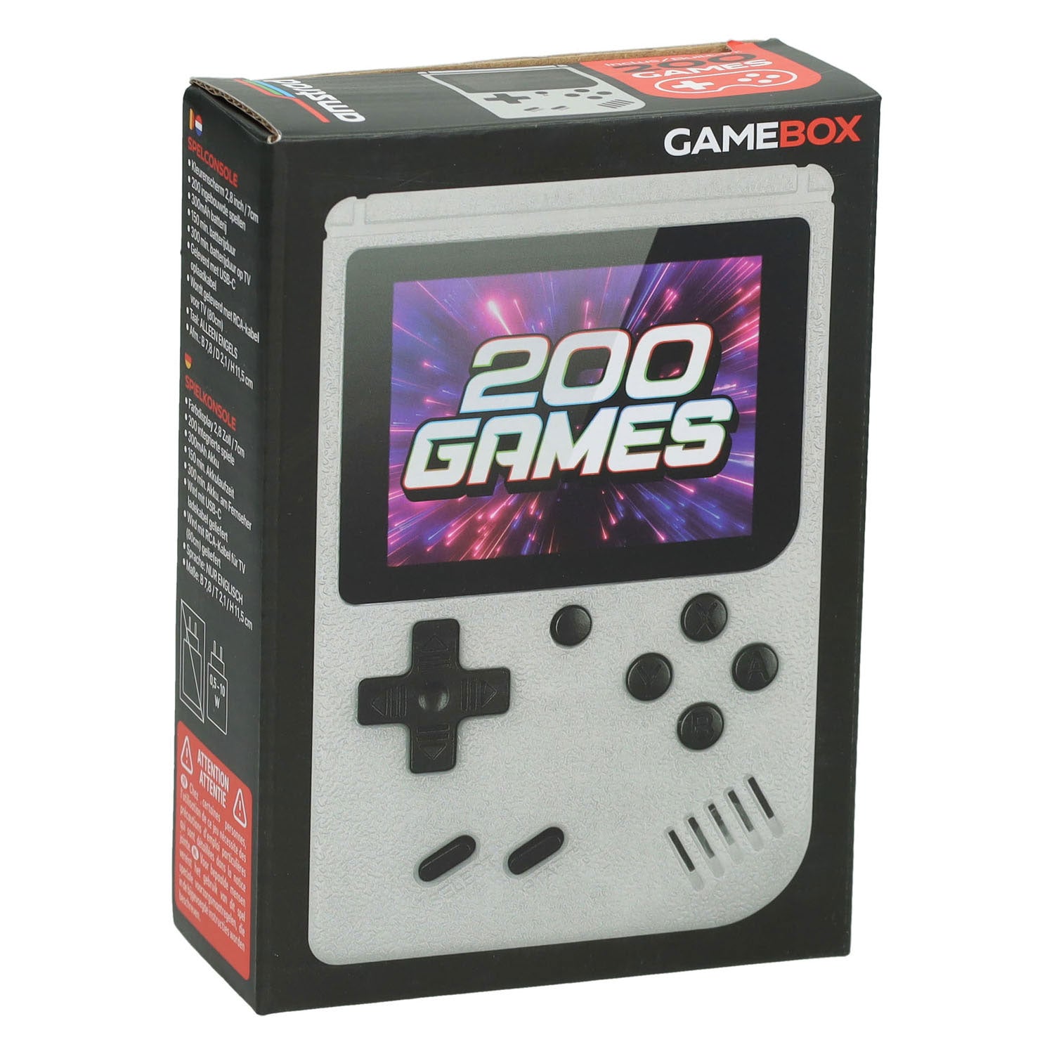 Gamebox - console de jeu portable avec 200 jeux - blanc