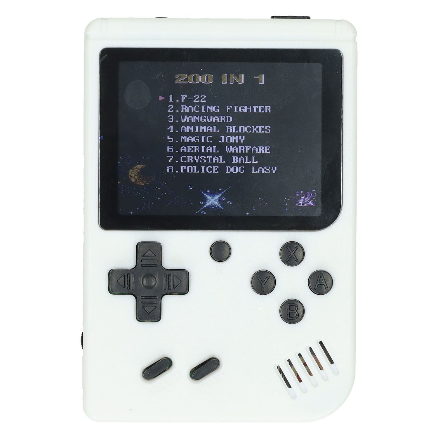 Gamebox - console de jeu portable avec 200 jeux - blanc