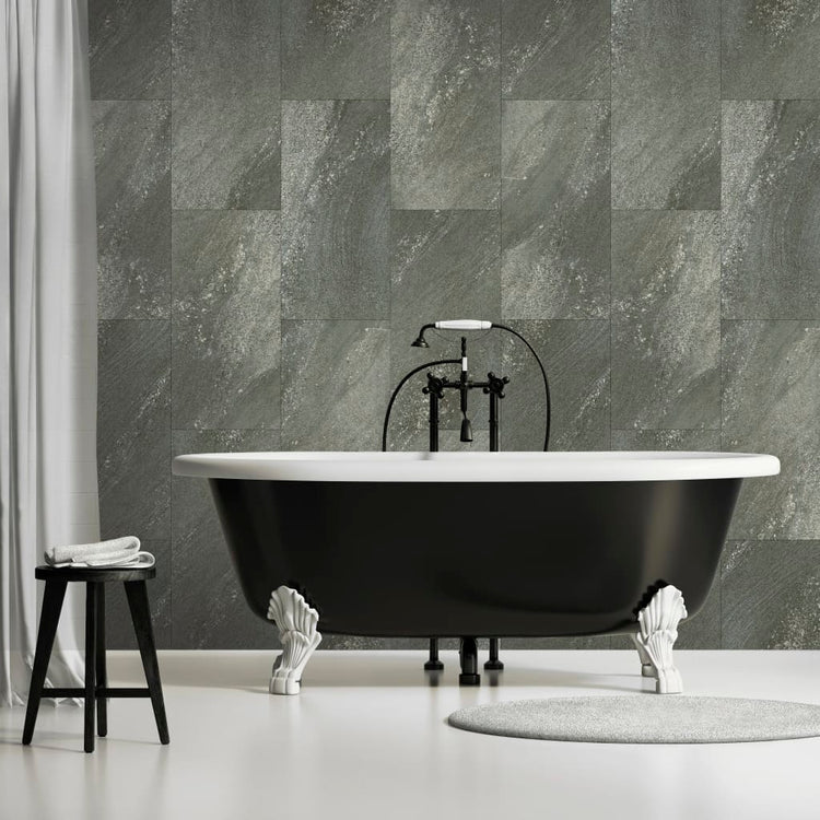 Grosfillex Grosfillex 11 st tuiles murales GX mur + pierre 30x60 cm gris foncé