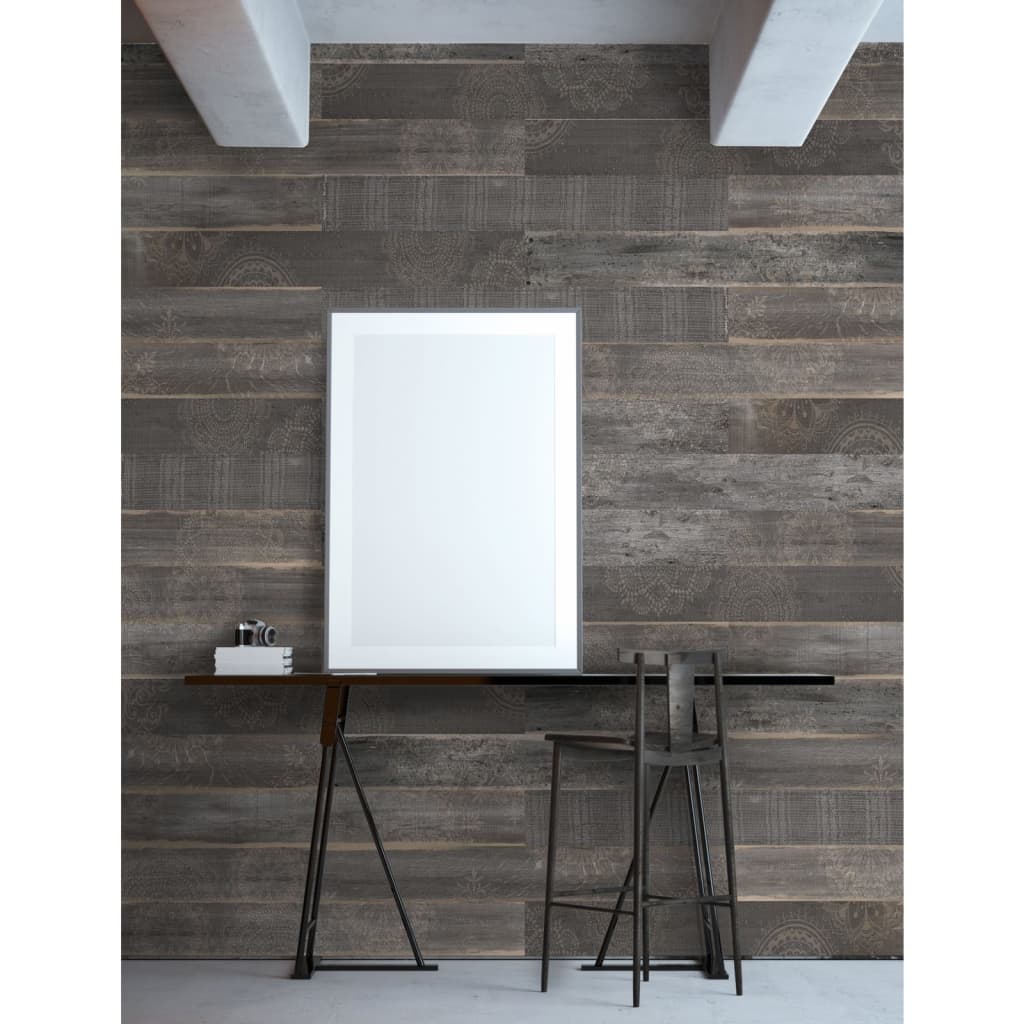GrosFillex Grosfillex 9 PC Panneau de mur PC Accent 15.4x120 cm Sequoia