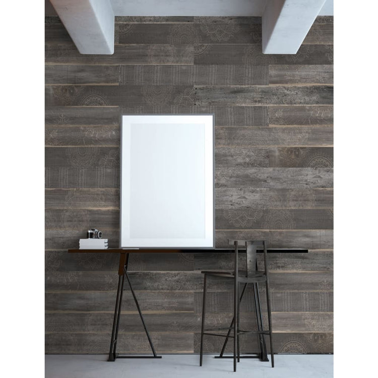 GrosFillex Grosfillex 9 PC Panneau de mur PC Accent 15.4x120 cm Sequoia