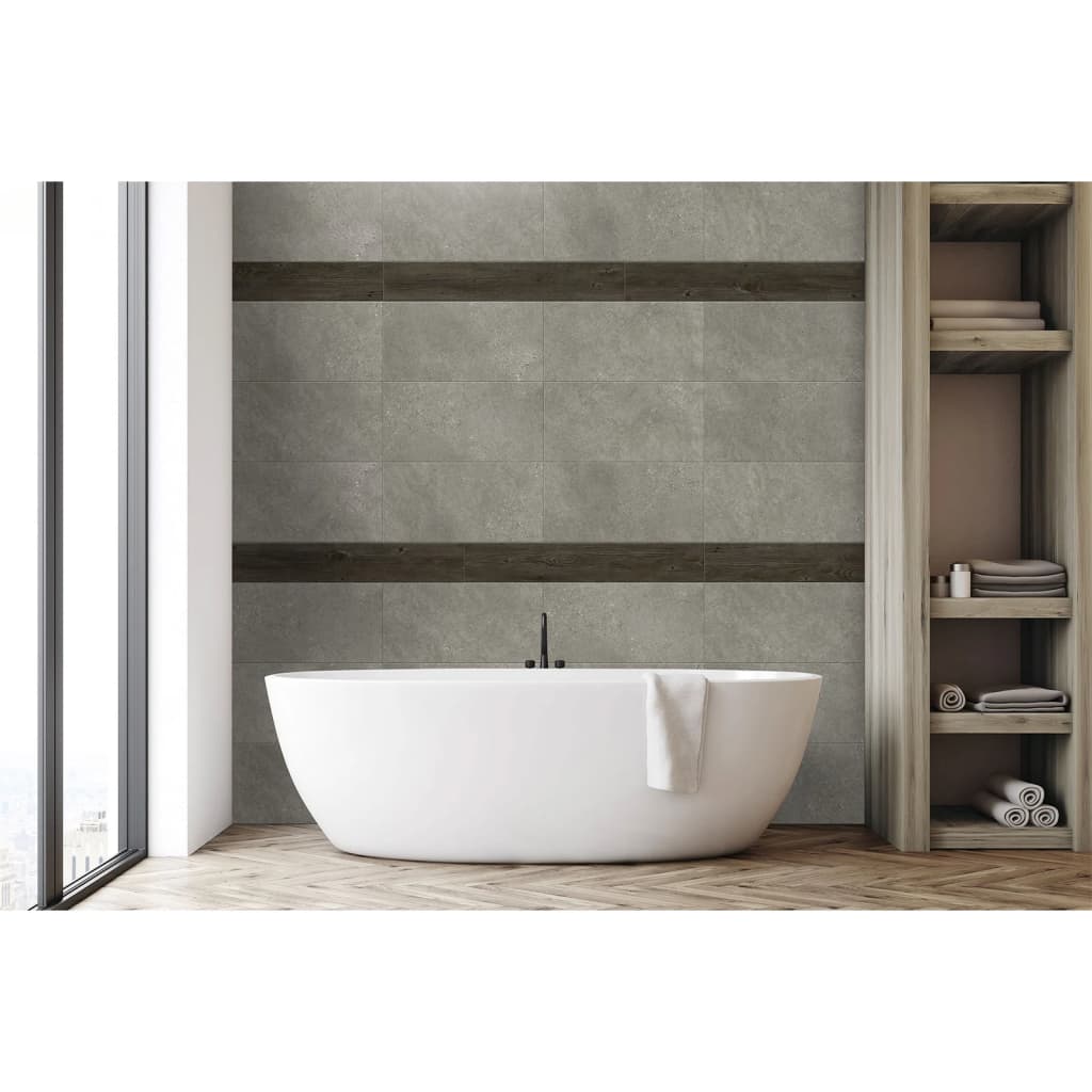 Grosfillex Grosfillex 15 st tuiles murales Gx mur + 15x90 cm Couleur de chêne brun