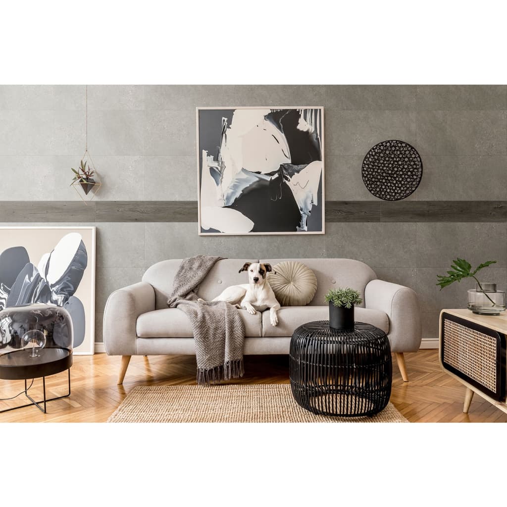 Grosfillex Grosfillex 15 st tuiles de mur GX mur + 15x90 cm chêne foncé -colore