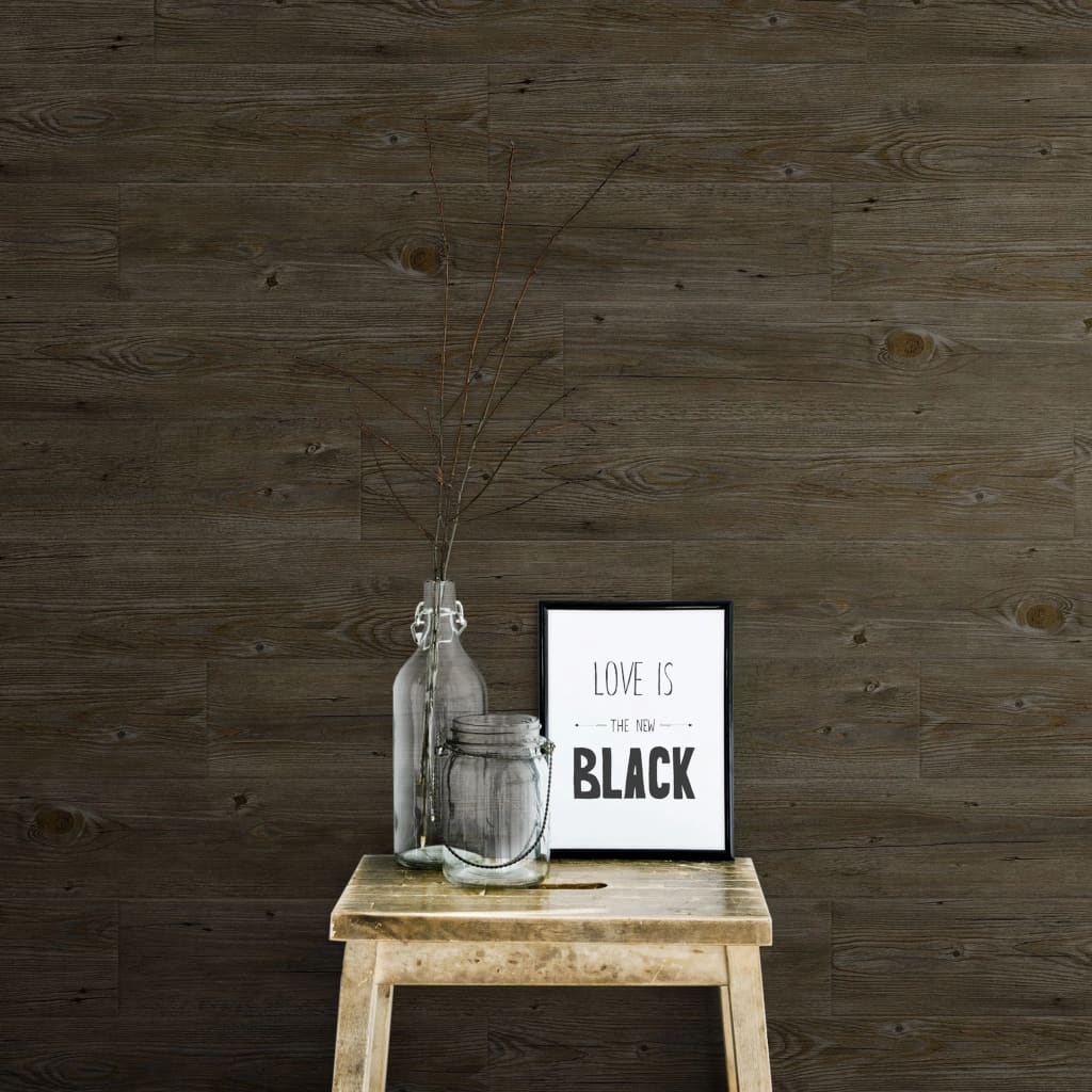 Grosfillex Grosfillex 15 st tuiles de mur GX mur + 15x90 cm chêne foncé -colore