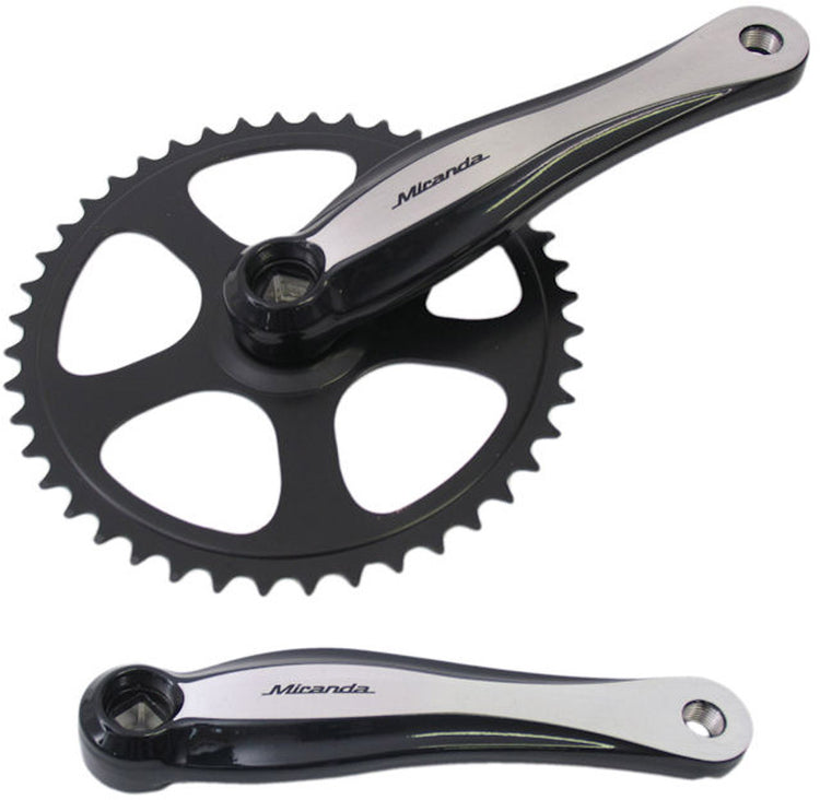 Pédalier 46T Miranda Beta 1+ pour chaine 3 32 - aluminium - noir