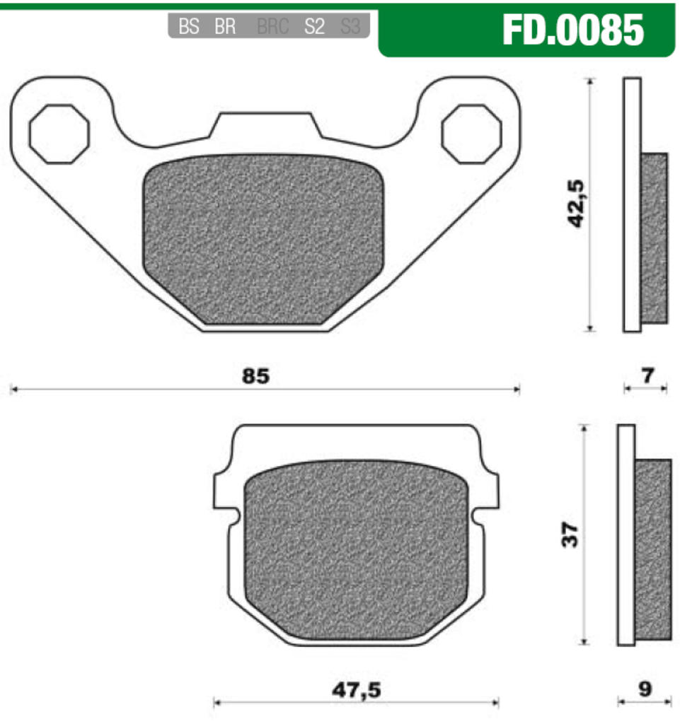 Newfren Jeu de plaquettes de frein FD0085 Buxy-RS Squab