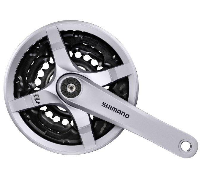 Shimano Crankset 6 7 8 Speed ​​Tourney FC-TY501 avec gruge de 170 mm 42 x 34 x 24t avec écran de chaîne en argent