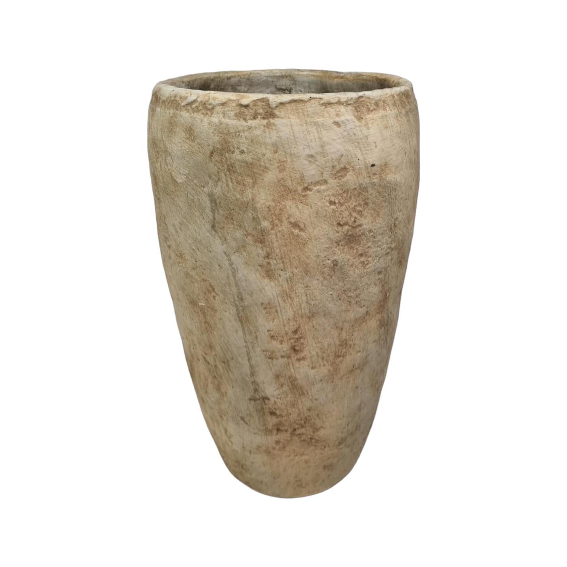 Vase ambiance manoir pierre crème 19x30cm