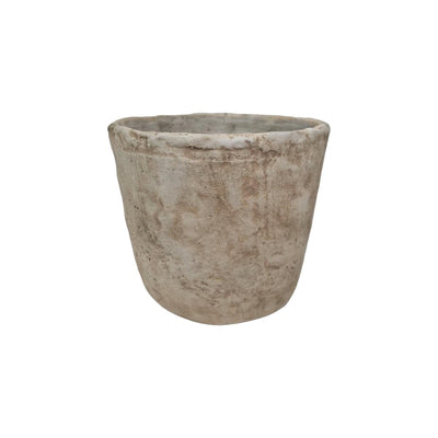 Pot de fleur ambiance manoir pierre crème 19x17cm