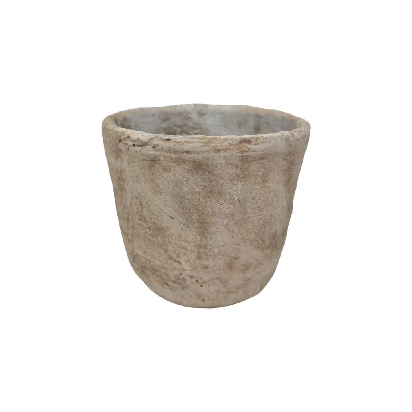 Pot de fleur ambiance manoir pierre crème 13,5x12cm