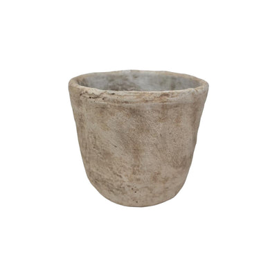 Pot de fleur ambiance manoir pierre crème 13,5x12cm