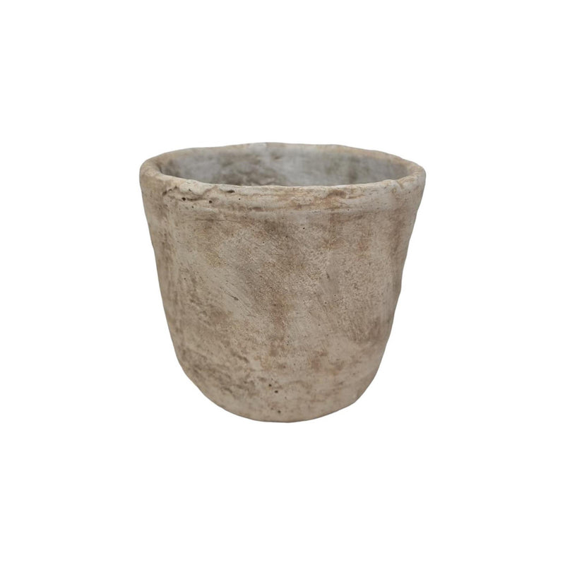 Pot de fleur ambiance manoir pierre crème 13,5x12cm