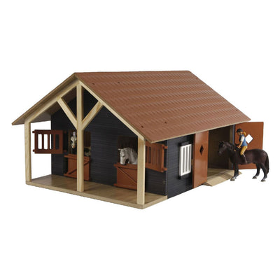 Kids Globe Globe Horse Stable avec 2 boîtes et stockage, 1:24