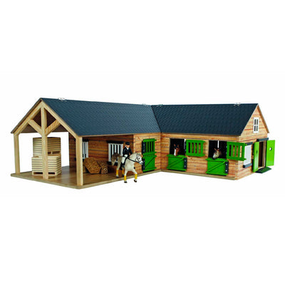 Kids Globe Globe Horse Corner stable avec 3 boîtes et stockage 1:24
