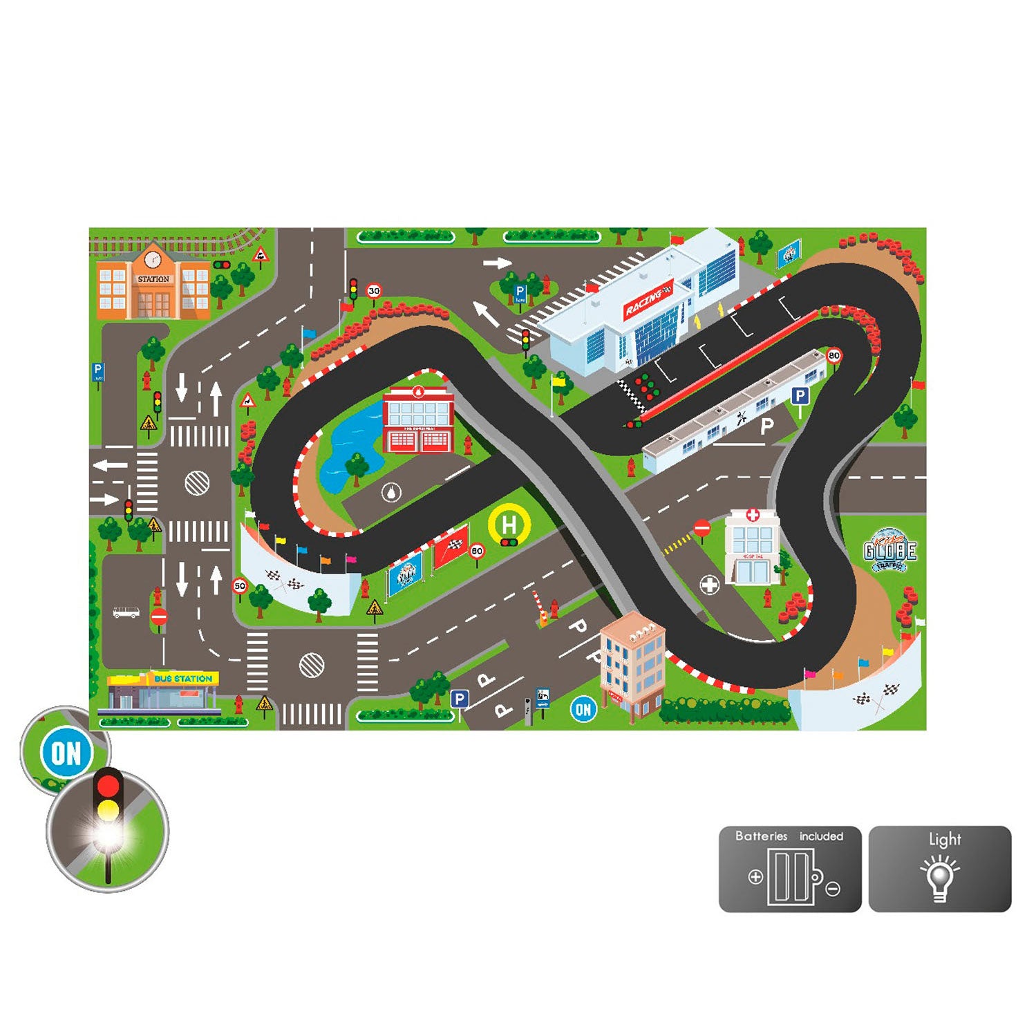 Circuit de robe de circulation pour enfants avec des lumières LED