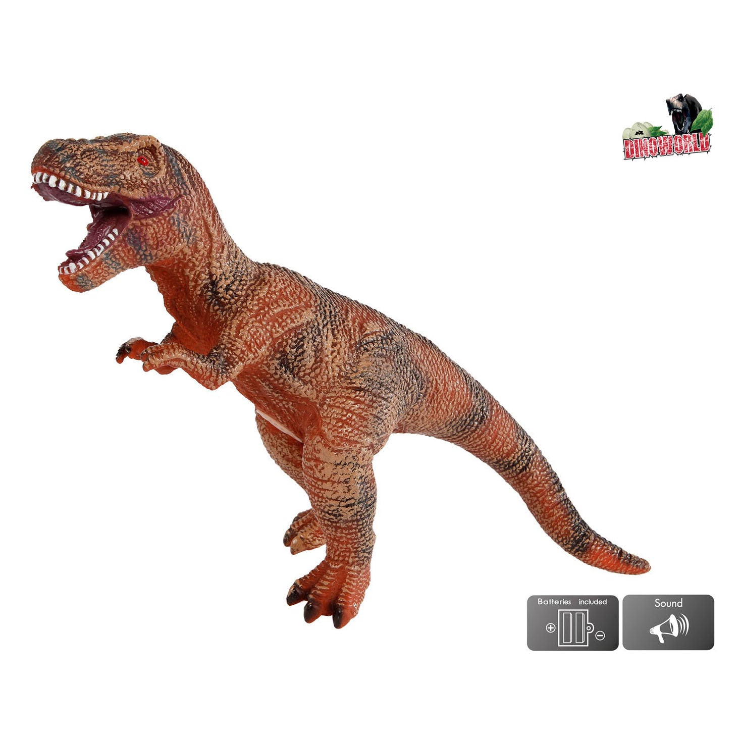 Dinoworld t-rex dinosaurus jouant la figure avec du son, 57 cm