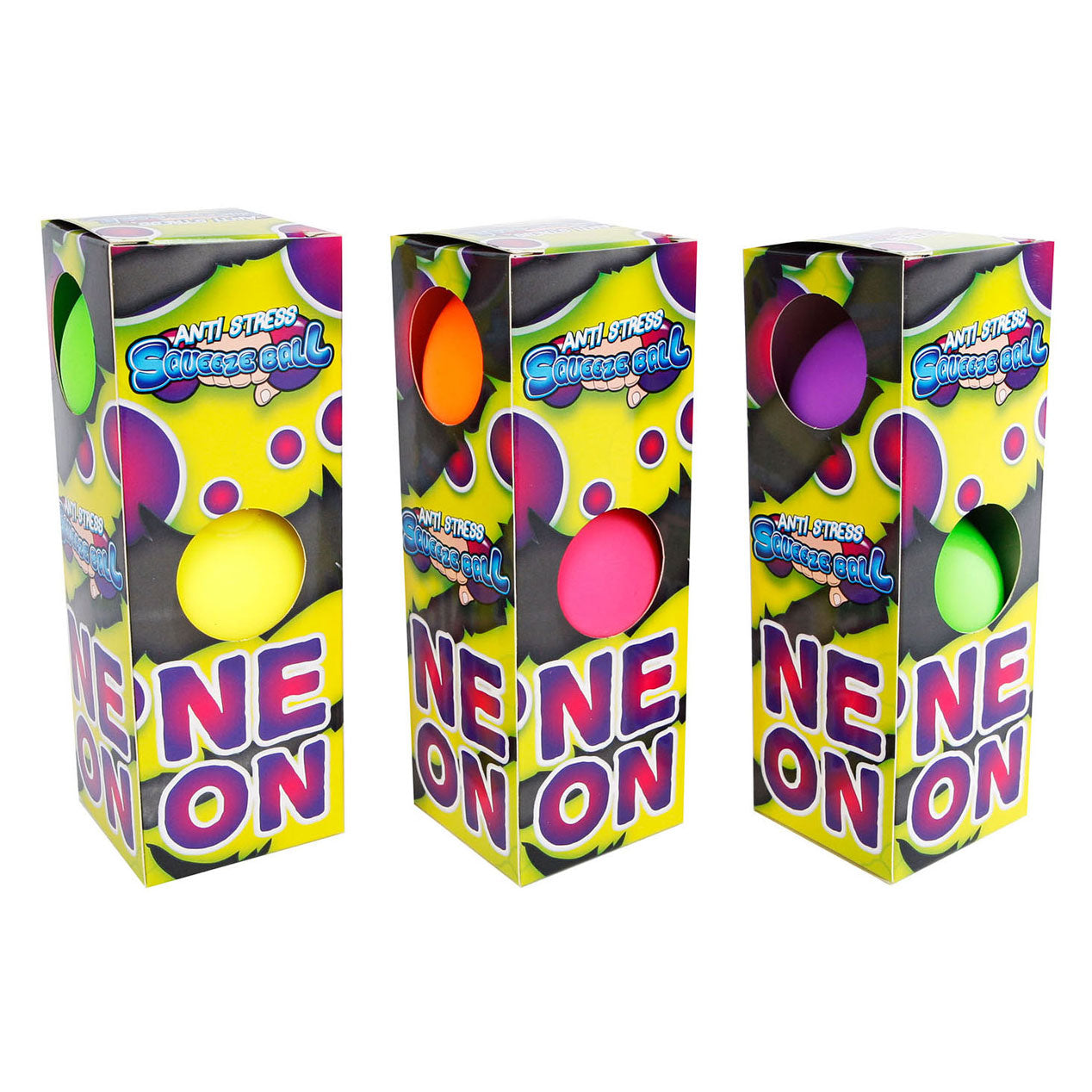 balles à presser néon 5cm, 3 pcs.