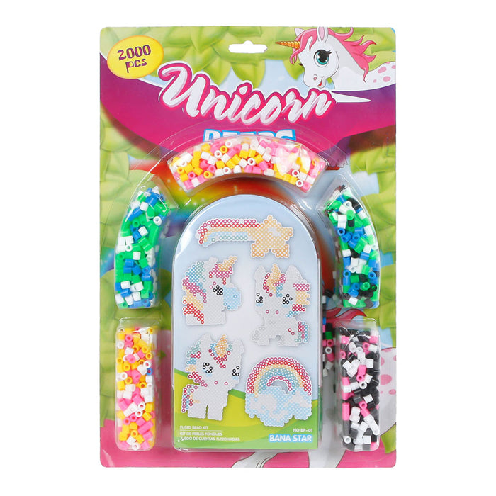Iron Bead Set Unicorn avec 4 planches, 2000e.