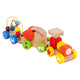 Train en bois avec des wagons d'activités, 3dlg.