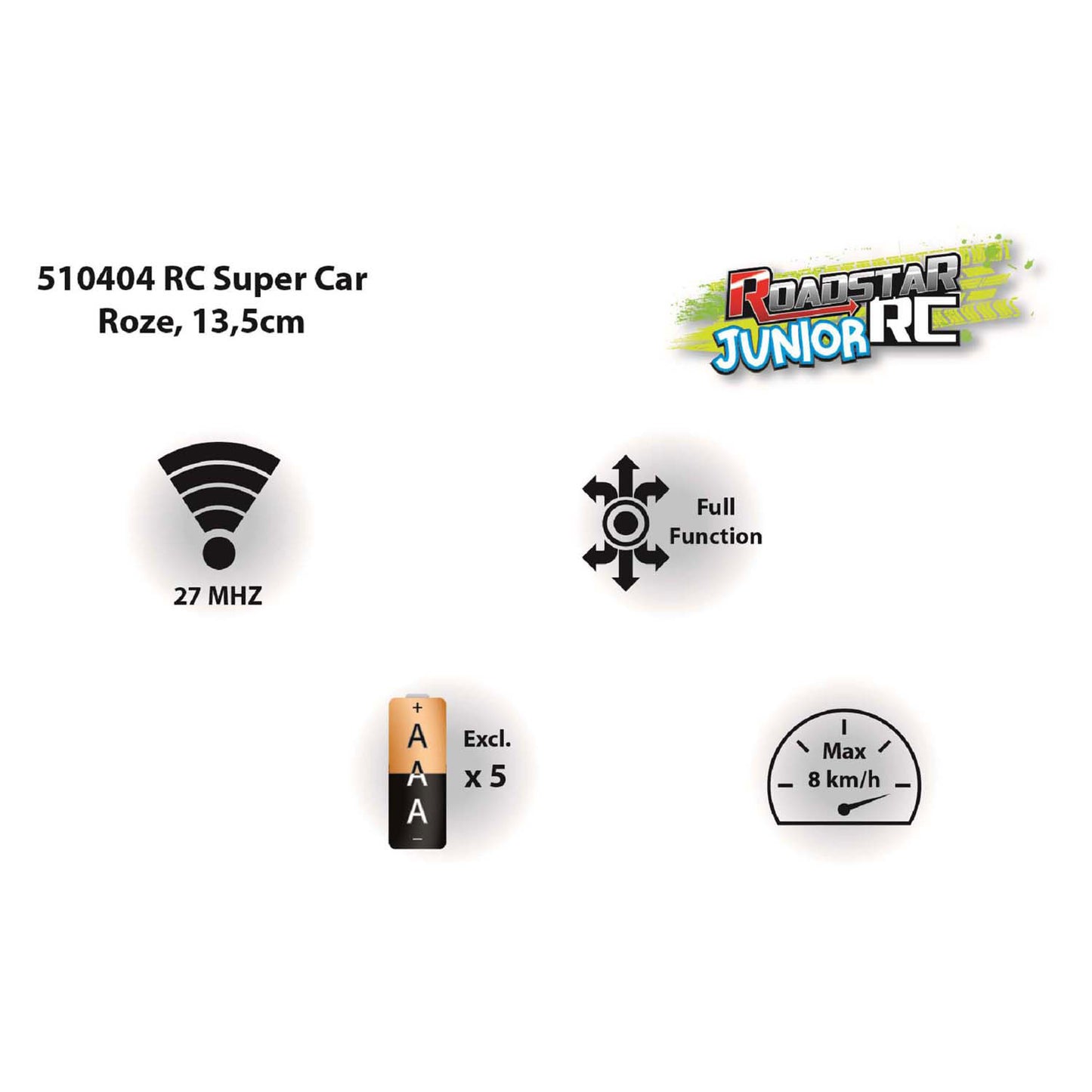 RC Stowable Auto Roadstar RC Pink 27MHz, 13,5 cm