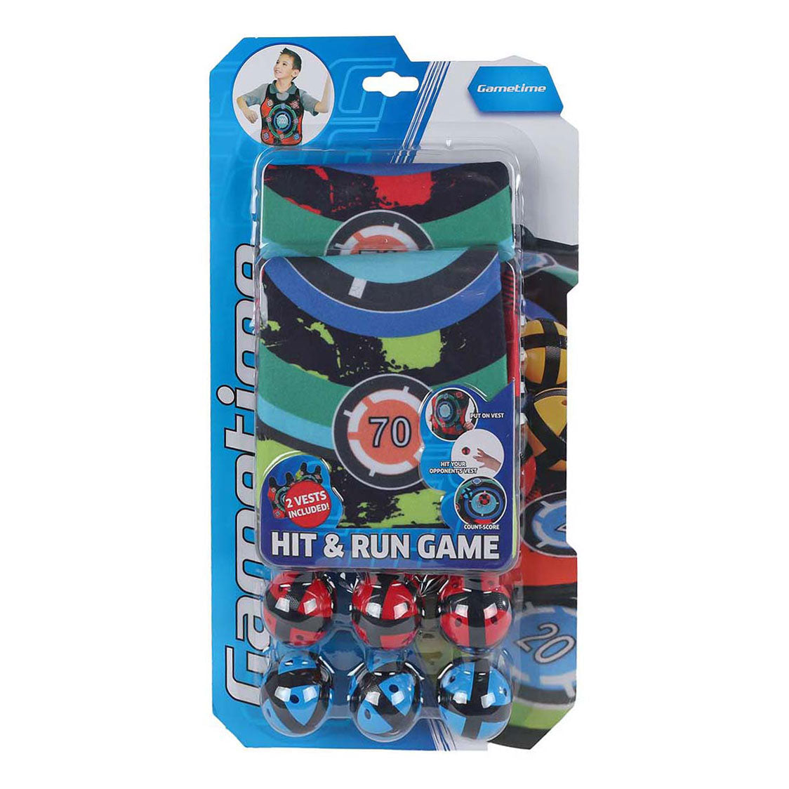 Jeu de lancement velcro de jeu avec 2 gilets et 6 balles