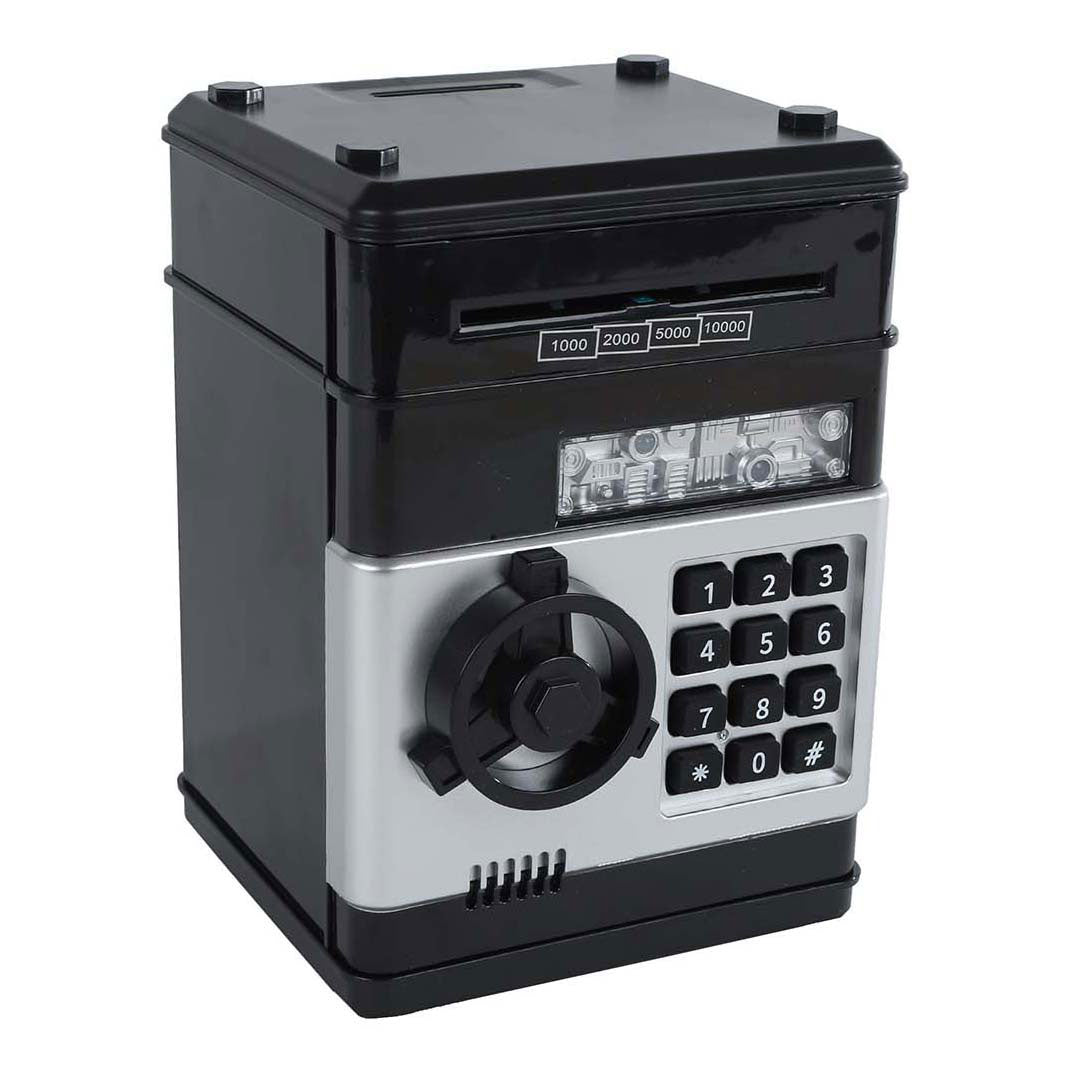 Coffre-fort avec code secret noir, 19,5 cm