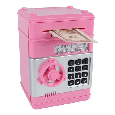 Coffre-fort avec code secret rose, 19,5 cm