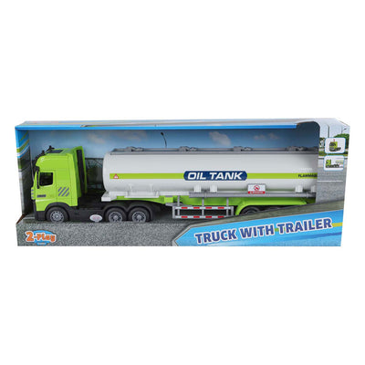 Camion à 2 jeux avec la lumière et le son de friction de remorque de réservoir