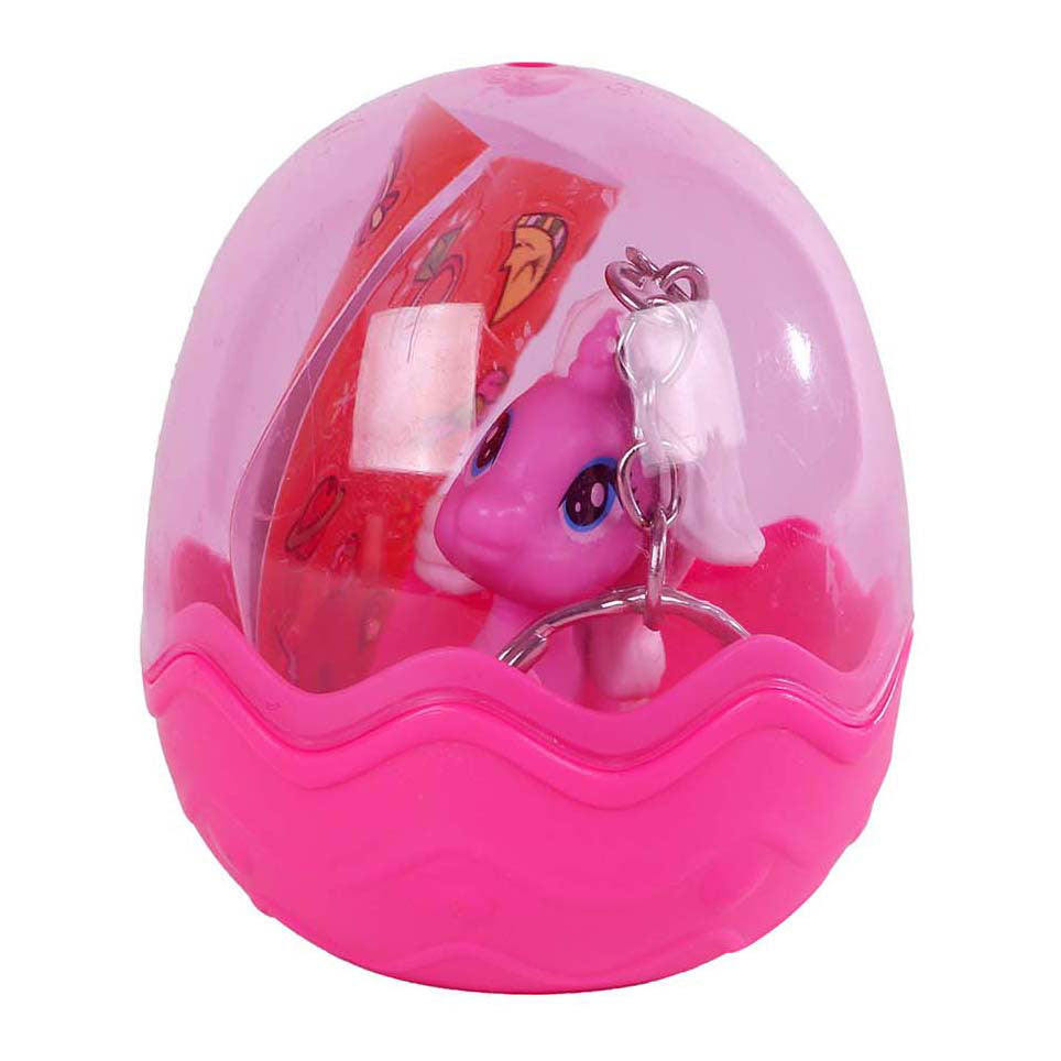 Porte-clés licorne en œuf avec autocollants, lot de 12 pièces