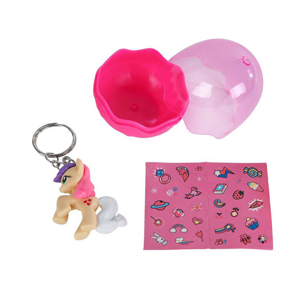 Porte-clés licorne en œuf avec autocollants, lot de 12 pièces