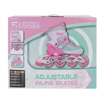 Street Rider en ligne Skeelers Green rose réglable, taille 29-32