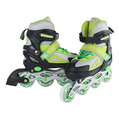 Street Rider en ligne Skeelers Green Black Réglable, taille 33-36