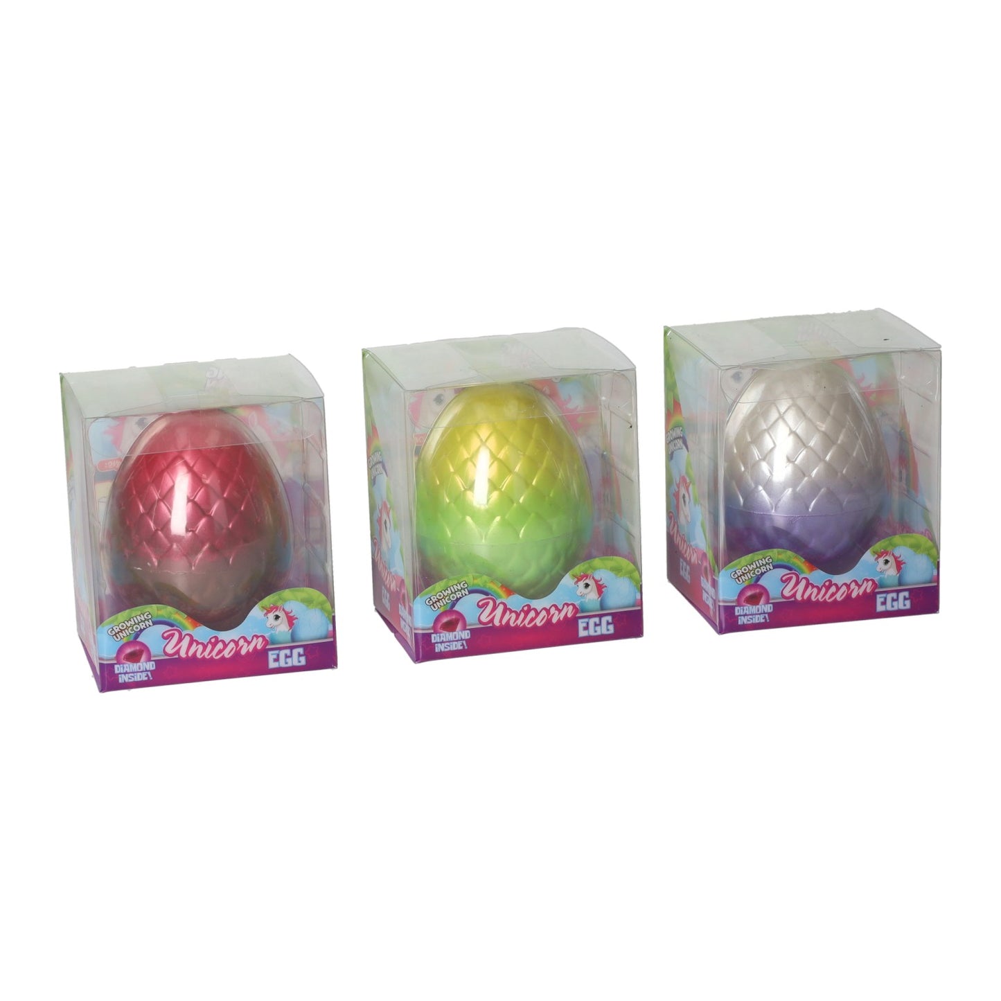 Oeuf de licorne avec licorne en croissance et diamant - 8 cm
