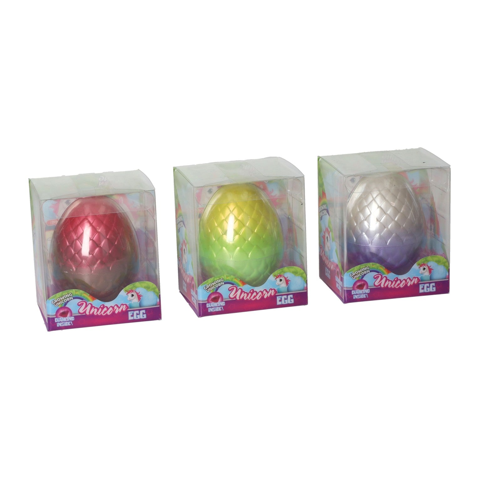 Oeuf de licorne avec licorne en croissance et diamant - 8 cm