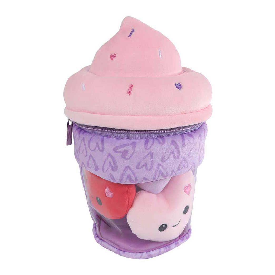 Peluche menu moelleux glace à 3 coeurs - 25cm